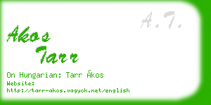 akos tarr business card