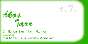akos tarr business card